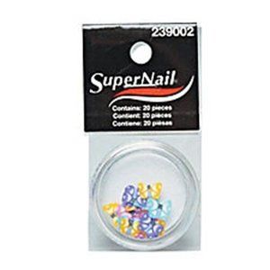 Supernail Multi Color Pastel Butterfly Nail Art Toenail Appliques Charm 20 piece